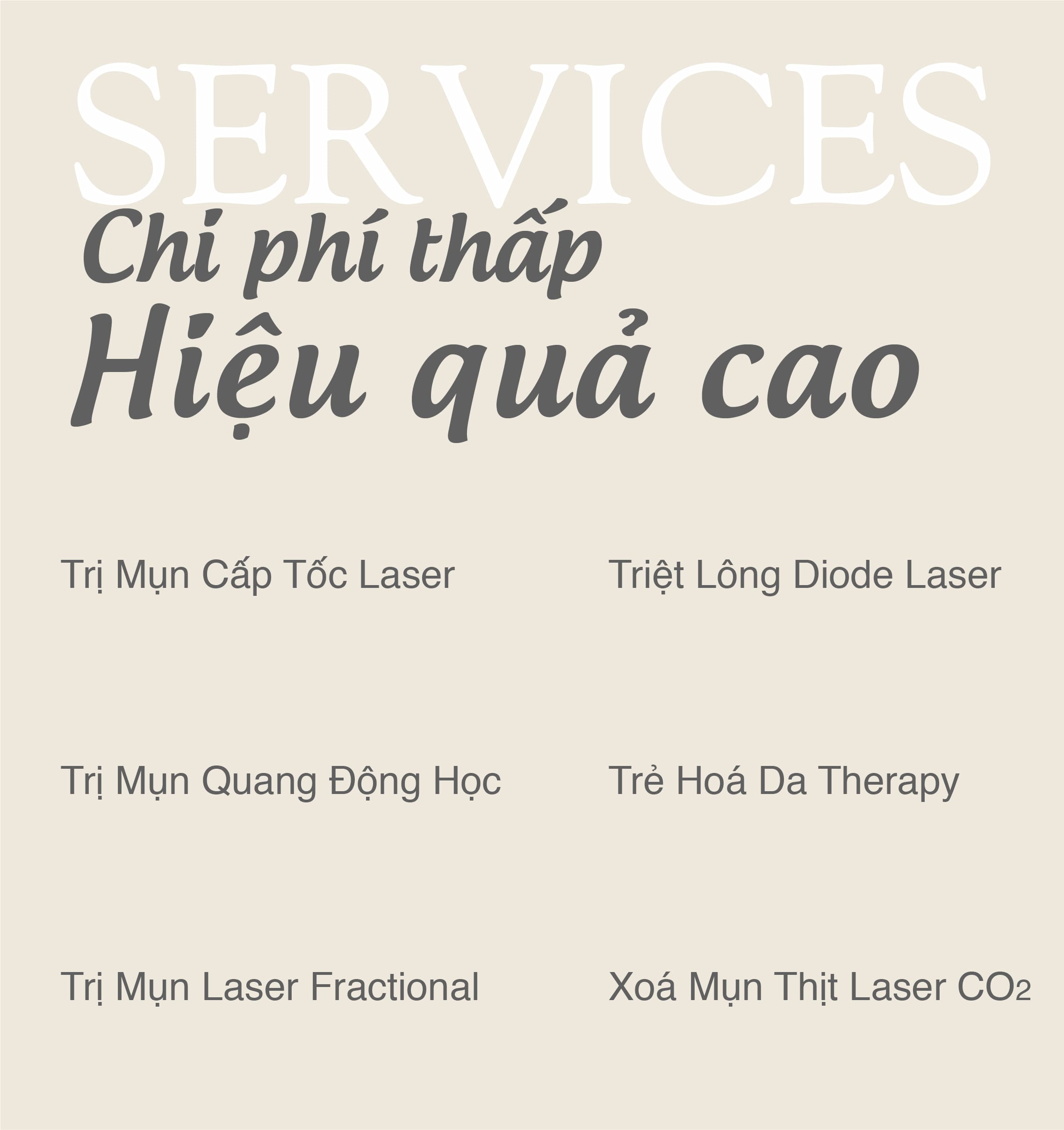 dịch vụ tại thẩm mỹ viện sothic